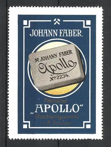 Reklamemarke Johann Faber "Apollo" Radiergummi