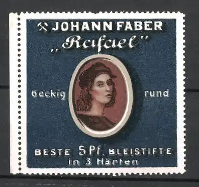 Reklamemarke Johann Faber "Rafael" Bleistift, Frauenportrait
