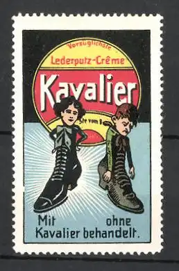 Reklamemarke Kavalier Lederputz-Creme, Schuhe