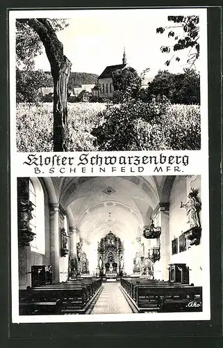AK Scheinfeld / Mfr., Kloster Schwarzenberg, Aussen- und Innenansicht