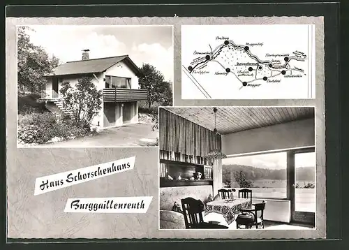 AK Burggaillenreuth, Pension Haus Schorschenhans der Familie Braess