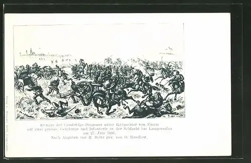 AK Attacke der Cambridge-Dragoner in der Schlacht bei Langensalza 1866, Reichseinigungskriege