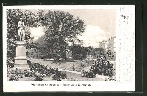 AK Erfurt, Pförtchen-Anlagen mit Reichardts-Denkmal