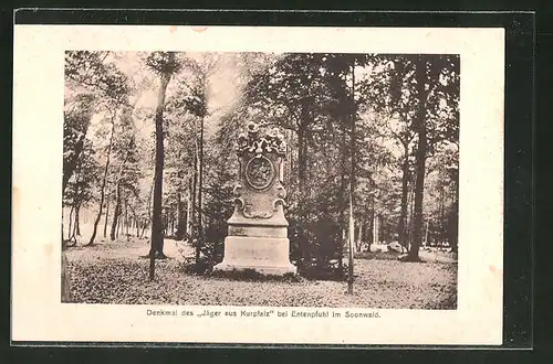 AK Entenpfuhl, Denkmal des Jäger aus Kurpfalz im Soonwald