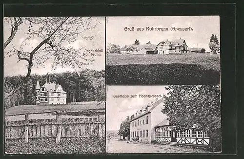 AK Rohrbrunn / Spessart, Jagdschloss, Gasthaus zum Hochspessart