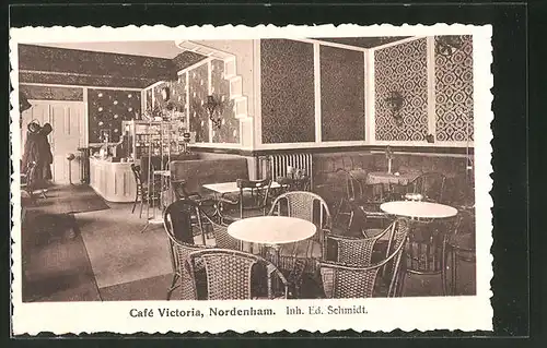 AK Nordenham, Café Viktoria, Blick in den Gastraum