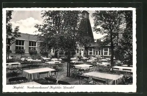 AK Krefeld, Gartenrestaurant Krefelder Sprudel
