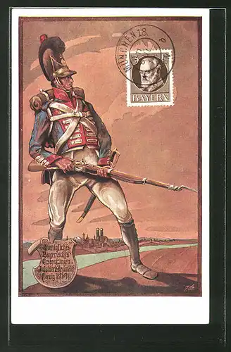 Künstler-AK Das 1. Infanterie-Regiment im Jahr 1813, königl. Bayerisches Erste Linien Infanterie-Regiment