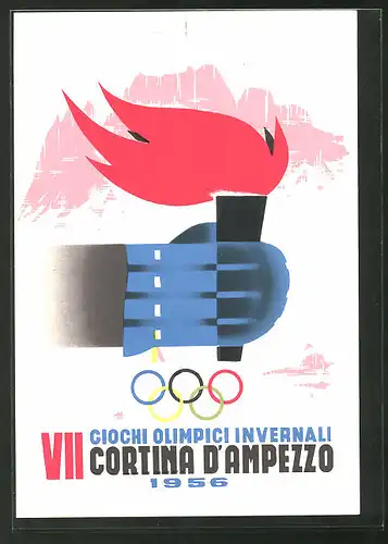 AK Cortina, VII. Olympische Winterspiele 1956, Fackel