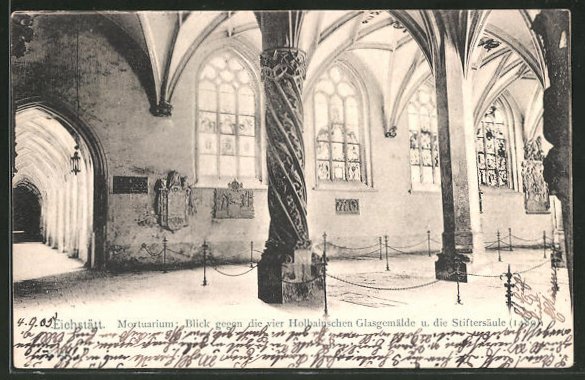AK Eichstätt, Mortuarium, vier Holbainschen Glasgemälde und