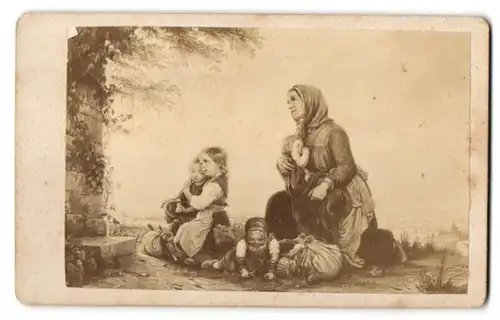 Fotografie Das Gebet der Witwe, nach einem Gemälde von Meyer von Bremen