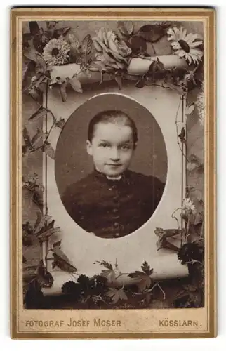 Fotografie Josef Moser, Kösslarn, Portraitmontage Mädchen in Passepartout