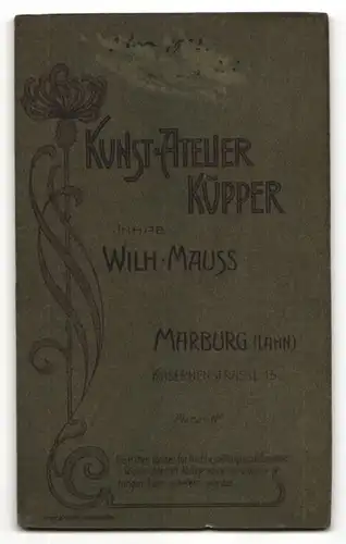 Fotografie Atelier Küpper, Marburg, Portrait bürgerlicher Herr mit Zwicker