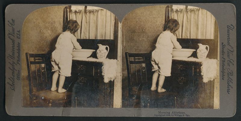 Stereo-Fotografie Universal View Co., Philadelphia, Kleinkind bei der