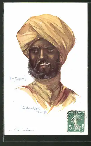 Künstler-AK Em. Dupuis: Pachendaele, Nov. 1914, Cavalerie indienne, indischer Kavallerist, Sikh