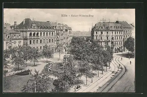 AK Köln-Neustadt, Kaiser-Wilhelm-Ring aus der Vogelschau