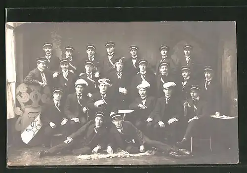 Foto-AK Buxtehude, Studenten der Verbindung Malkasten, 1913