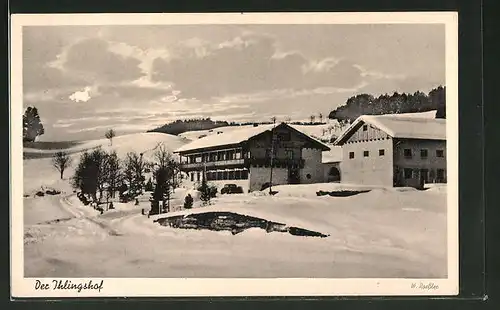 AK Oberreute, Hotel Ihlingshof im Winter