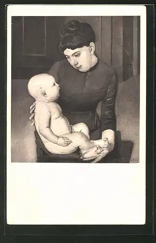 Künstler-AK Ferdinand Hodler: "Mutter und Kind", 1888