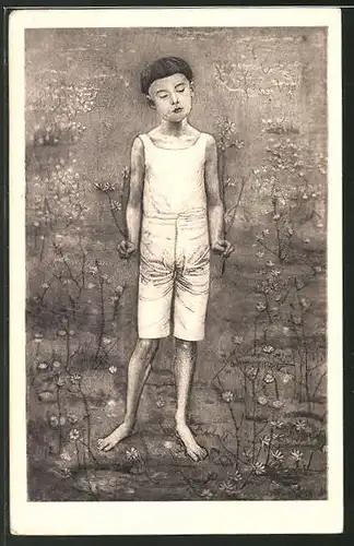 Künstler-AK Ferdinand Hodler: "Knabe stehend", 1893