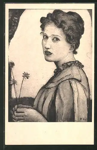 Künstler-AK Ferdinand Hodler: "Mädchenbildnis" 1903