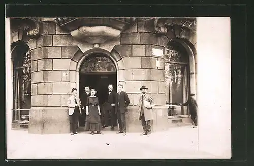 Foto-AK Dresden, Haus der ERFD-Fabrik um 1920, Gerokstrasse 64
