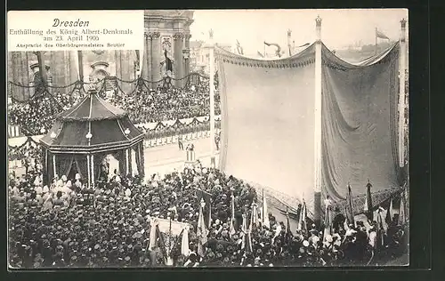 AK Dresden, Enthüllung des König Albert-Denkmals 1906, Ansprache des Oberbürgermeisters Beutler