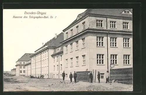 AK Dresden-Übigau, Kaserne des Telegraphen-Batl. Nr. 7