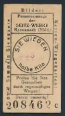Wiegekarte Personenwaage Seitz-Werke Kreuznach, Portrait Heinrich George