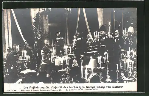 AK Dresden, Aufbahrung des Königs Georg von Sachsen 1904