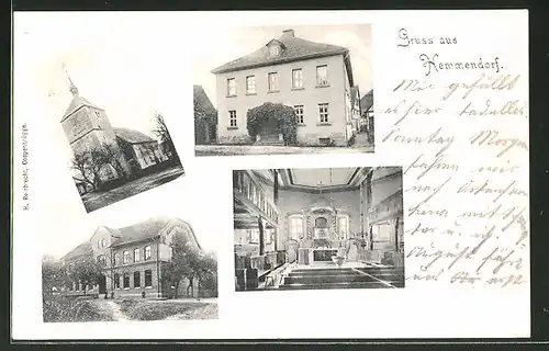 AK Hemmendorf, Kirche, Innenansicht, Gebäudeansicht
