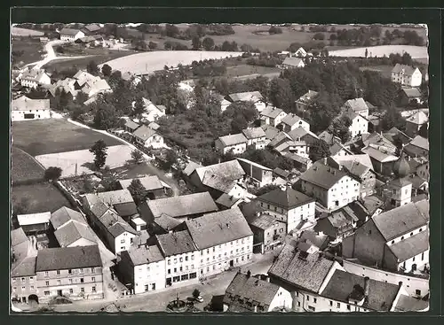 AK Ruhmannsfelden, Ortsansicht vom Flugzeug aus