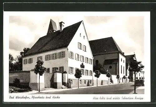 AK Bad Wörishofen, Pfarrhaus und Kirche