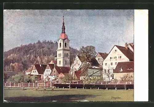 AK Pegnitz, Totalansicht mit Blick zur Kirche