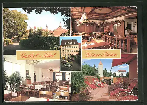 AK Uffenheim, Gasthof - Hotel "Grüner Baum", Bes.: Hannelore u. Helmut Geupel