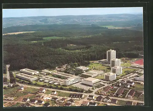 AK Dieburg / Hessen, Ortsansicht mit Fachhochschule der Deutschen Bundespost aus der Vogelschau