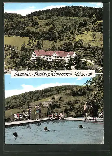 AK Lautenbach-Sohlberg / Schwarzwald, Ortspartie mit Gasthaus und Pension Zur Wandersruh
