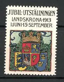 Reklamemarke Landskrona, Jubil Utställningen 1913, Wappen