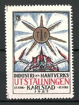 Reklamemarke Karlstad, Industri-Hantverks-Utställningen 1927, Messelogo