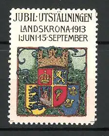 Reklamemarke Landskrona, Jubil-Utställningen 1913, Wappen