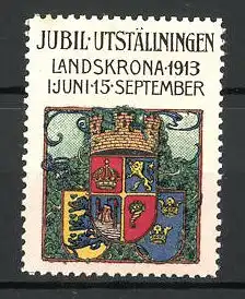 Reklamemarke Landskrona, Jubil-Utställningen 1913, Wappen