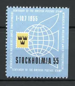Reklamemarke Stockholm, Filatelistiska Världsutällningen 1955, Messelogo