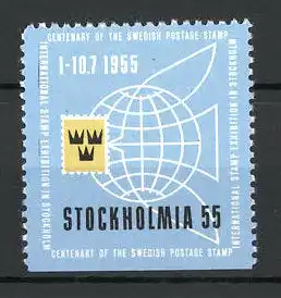 Reklamemarke Stockholm, International Stamp Exhibition 1955, Messelogo