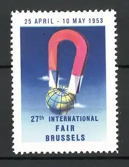 Reklamemarke Brussel, 27th international Fair 1953, Messelogo
