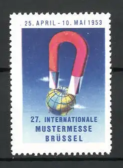 Reklamemarke Brüssel, 27. internationale Mustermesse 1953, Messelogo