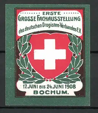 Reklamemarke Bochum, Fachausstellung des deutsche Drogistenverbandes 1908, Wappen
