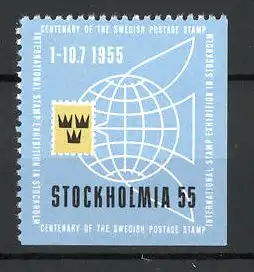 Reklamemarke Stockholm, "Stockholmia"-Ausstellung 1955, Messelogo