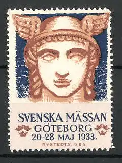 Reklamemarke Göteborg, Svenska Mässan 1933, Hermes-Porträt