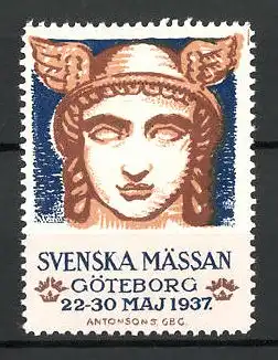 Reklamemarke Göteborg, Svenska Mässan 1937, Hermes-Porträt