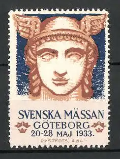 Reklamemarke Göteborg, Svenska Mässan 1933, Hermes-Porträt